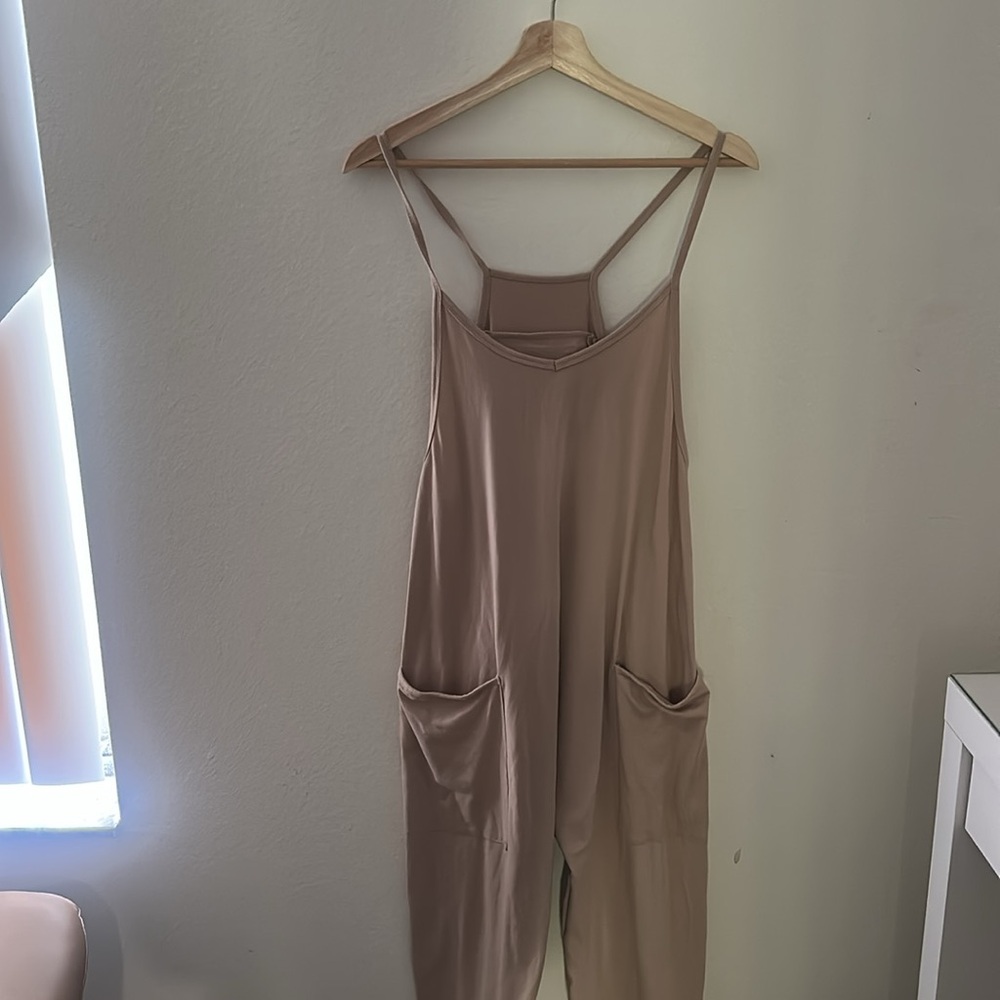 Casual Tan Jumpsuit